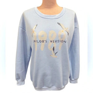 1989 Taylor’s Version Light Blue Graphic Crewneck Sweatshirt Seagull Size Small